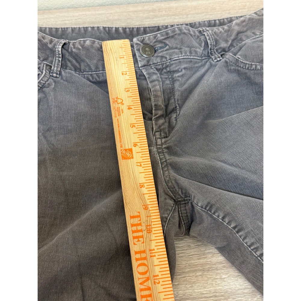 Banana Republic Women Corduroy Pants 12 Petite Grey Straight Leg Dark Academia - Picture 9 of 11